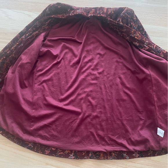 Free People Burgundy Velvet Jacket - Picture 4 of 10